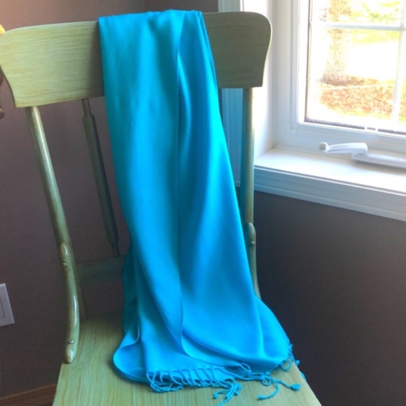 Pashmina NEW Azure Blue Scarf or Swim Wrap - $145 - Picture 6 of 7